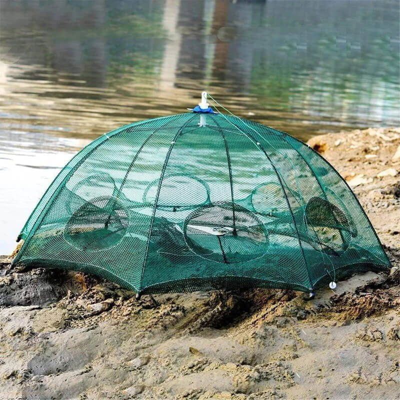 Φορητή αλιευτική παγίδα με 8 τρύπες - Foldable Fishing Net - Image 2