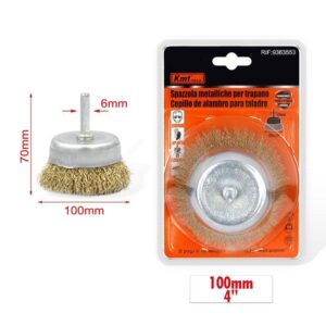 KMT Tools Συρματόβουρτσα Καμπάνα για Δράπανο 100mm Ø6mm RIF:9363553 - Drill Brush - sukki.gr