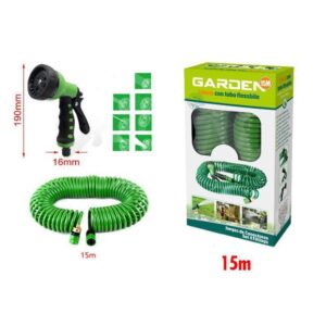 KMT Λάστιχο Σπιράλ 15m με Πιστόλι - Spiral Hose with Gun - sukki.gr