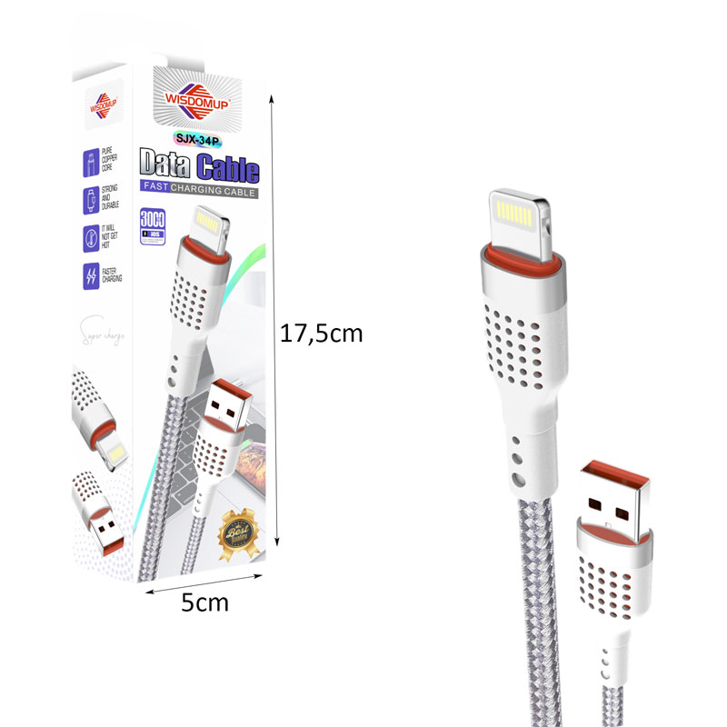 Wisdomup Καλώδιο Φόρτισης USB σε Lightning Ταχείας Φόρτισης SJX-34P - USB to Lightning Fast Charging Cable - Image 2