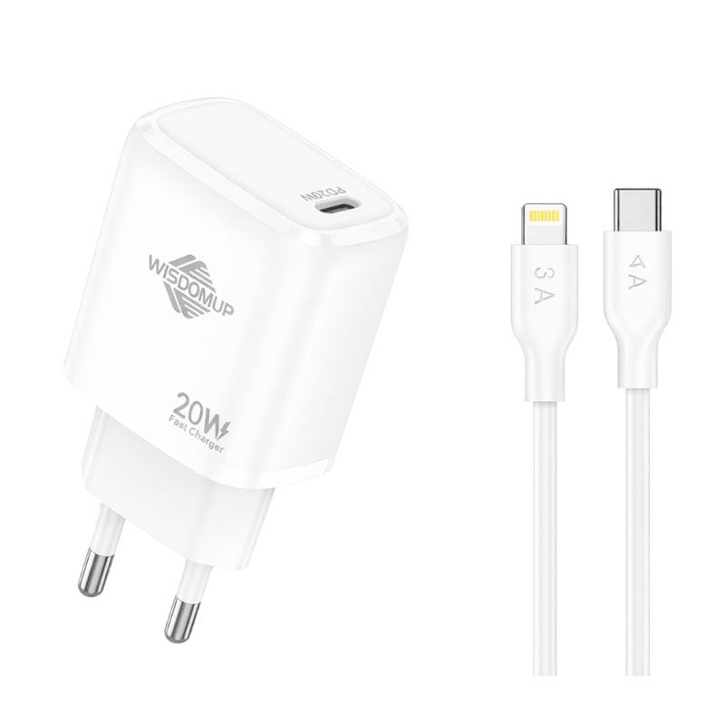 Wisdomup Φορτιστής Κινητού USB-C με Καλώδιο Lightning σε Type-C 20W OCD-33P - Fast Charger with Lightning to Type-C Cable - Image 2