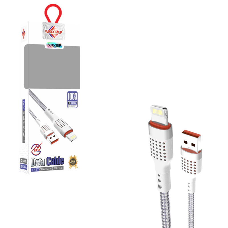 Wisdomup Καλώδιο Φόρτισης και Δεδομένων USB σε Lightning Ταχείας Φόρτισης SJX-38P - USB to Lightning Fast Charging Data Cable - sukki.gr
