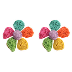 Ψάθινο σκουλαρίκι SASA-9956-13 – Rainbow BAG TO BAG - sukki.gr