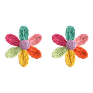Ψάθινο σκουλαρίκι SASA-9957-13 – Rainbow BAG TO BAG - sukki.gr