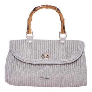 Ψάθινος φάκελος XY-2517 – Ασημί BAG TO BAG - sukki.gr