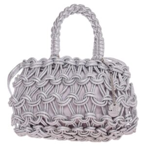 Ψάθινος τσαντα ώμου CN25011 – Ασημί BAG TO BAG - sukki.gr