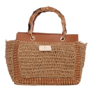 Ψάθινη Τσάντα Χειρός CN25022 – Apricot BAG TO BAG - sukki.gr
