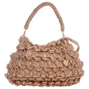 Ψάθινος τσαντα ώμου CN25012 – Χρυσό BAG TO BAG - sukki.gr