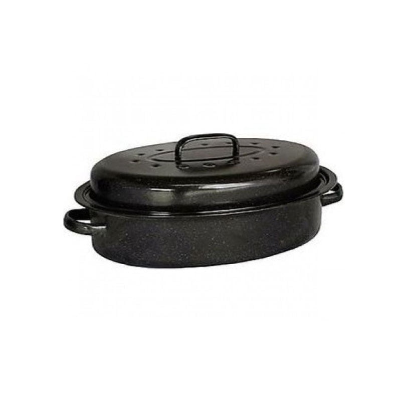 Sidirela Γάστρα Οβάλ Με Σχάρα Εμαγιέ Ø 42x32x15cm - Sidirela oval roaster - Image 2