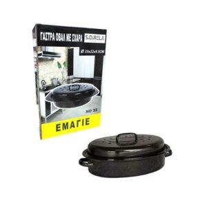 Sidirela Γάστρα Οβάλ Με Σχάρα Εμαγιέ Ø 33x22x9.5cm JM-C01 E-2729 - Sidirela oval roaster - sukki.gr