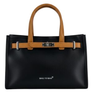 Τσάντα χειρός KX2516 – Μπέζ/Μαύρο BAG TO BAG - sukki.gr