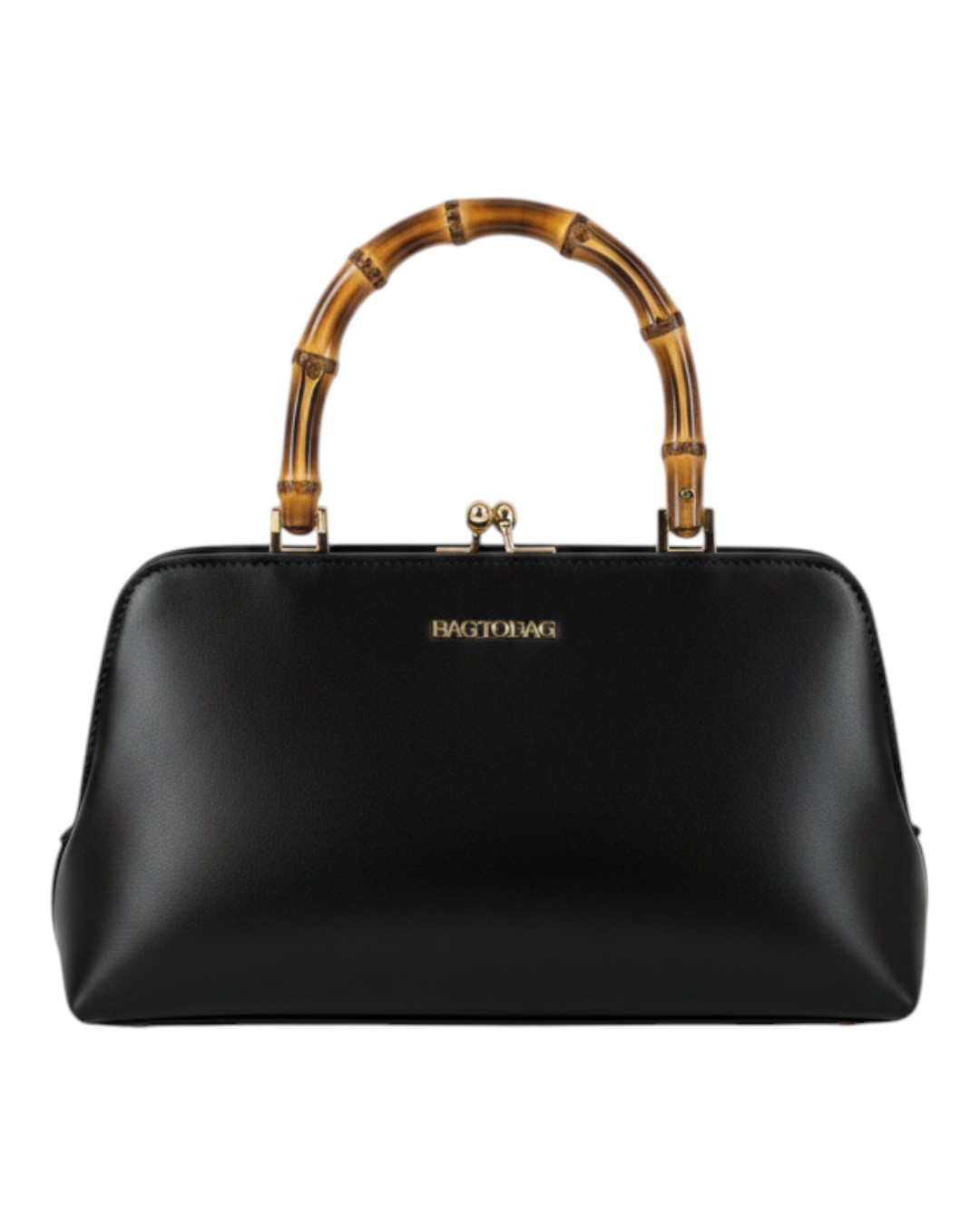 Τσάντα Χειρός με Bamboo Λαβή MD2572 – Μαύρο BAG TO BAG - sukki.gr