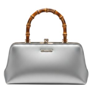 Τσάντα Χειρός με Bamboo Λαβή MD2572 – Ασημί BAG TO BAG - sukki.gr