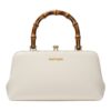Τσάντα Χειρός με Bamboo Λαβή MD2572 – Ασπρο BAG TO BAG - sukki.gr