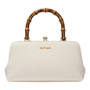 Τσάντα Χειρός με Bamboo Λαβή MD2572 – Ασπρο BAG TO BAG - sukki.gr