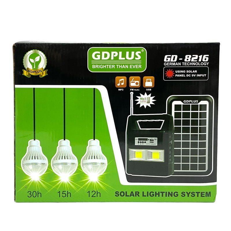 Φορτιστή Και 3 Λάμπες Με Ραδιόφωνο FM/ MP3 GDPLUS GD-8216 - sukki.gr