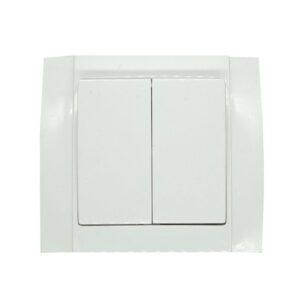 Alternative view of Διακόπτης διπλός λευκός Songrui - Wall switch