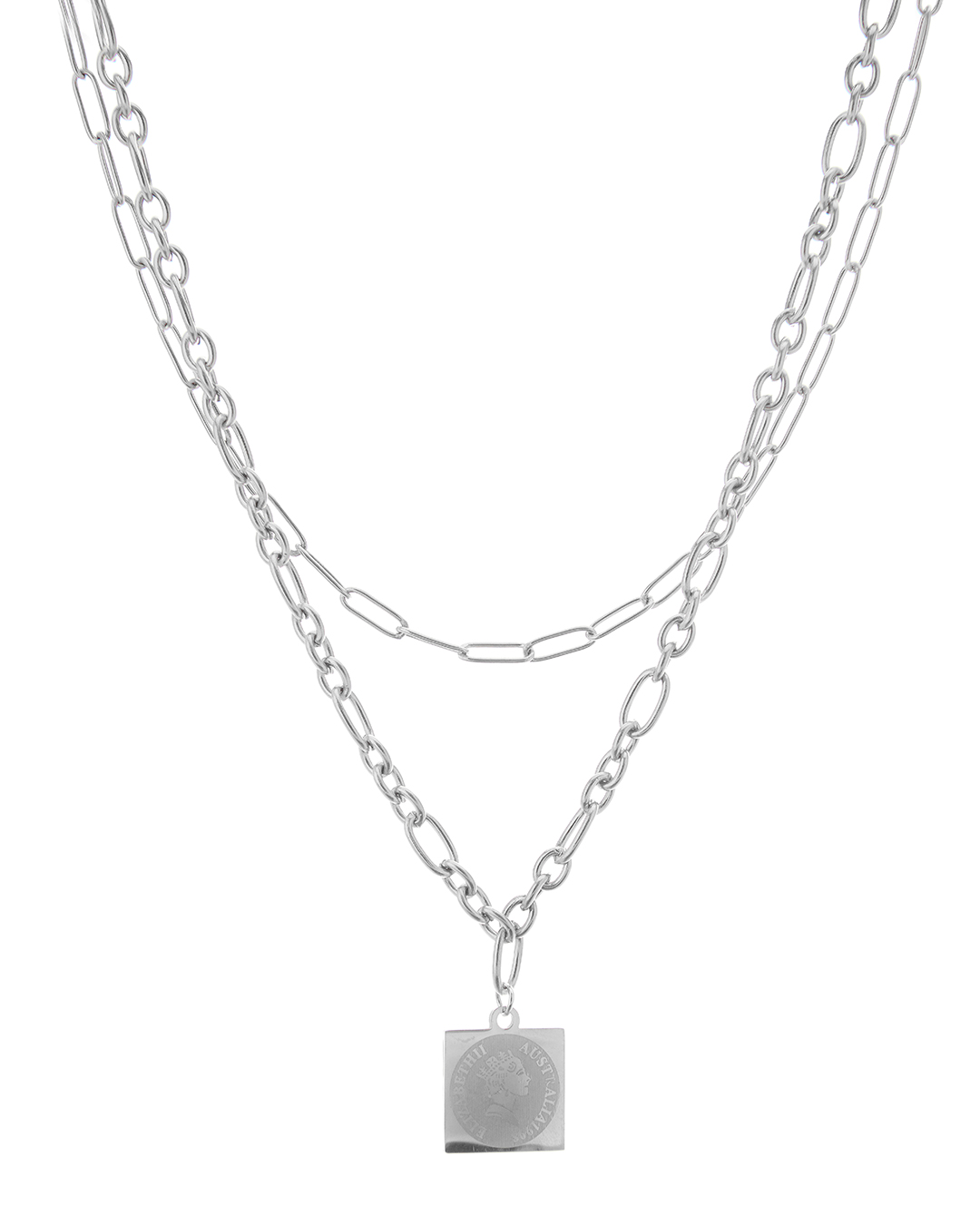 Διπλή αλυσίδα λαιμού MN4324-63 – Ασημί BAG TO BAG - sukki.gr