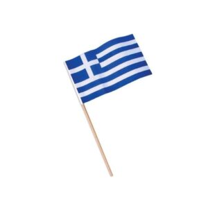 Ελληνική σημαία με ξύλινο κοντάρι 61cm 12τεμ - Greek flag - sukki.gr