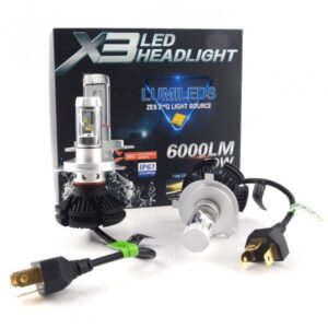 Λάμπα αυτοκινήτου H4 Ψυχρό Λευκό - X3 LED Headlight 6000LM 50W H4 - sukki.gr