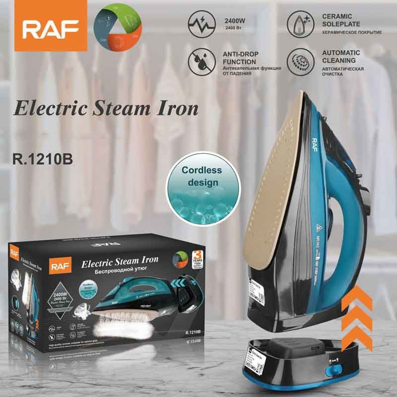 RAF Ασύρματο Ηλεκτρικό Σίδερο Ατμού 2400W R.1210B - Cordless Electric Steam Iron - Image 3