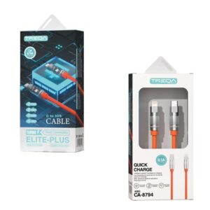 Treqa CA-8794 καλώδιο δεδομένων 1m Type-C σε Lighting - Elite Plus Cable - sukki.gr