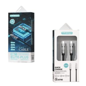 Treqa CA-8795 καλώδιο δεδομένων 1m Type-C σε Type-C - Elite Plus Cable Type-C to Type-C - sukki.gr
