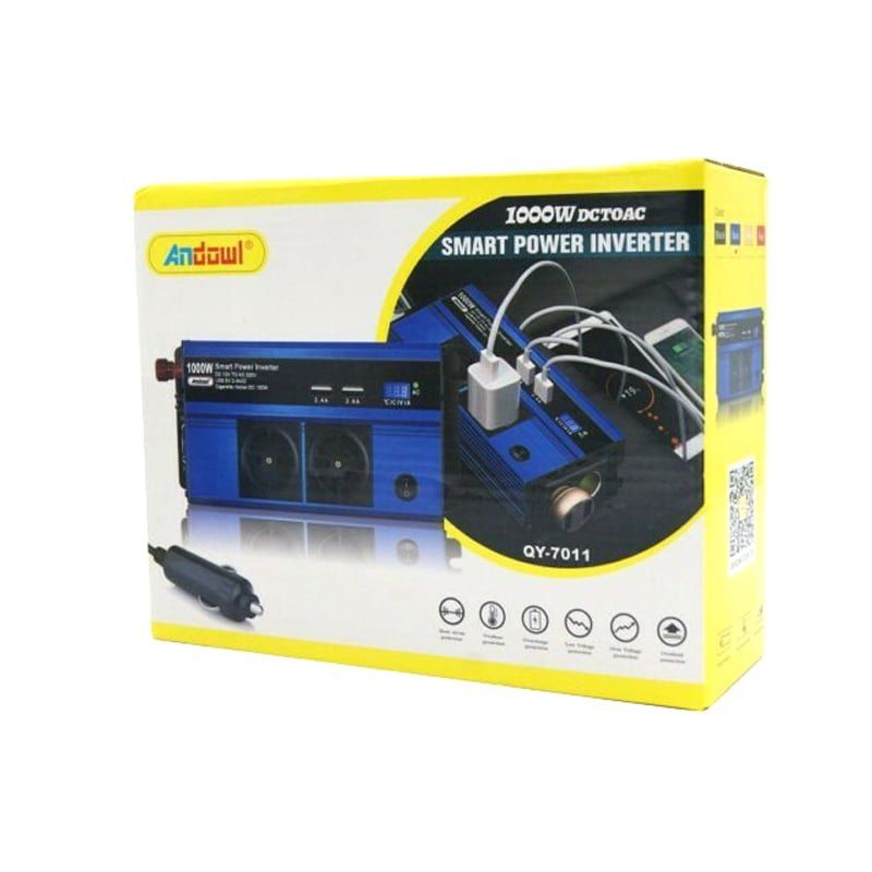 ANDOWL QY-7011 Μετατροπέας Ισχύος Αυτοκινήτου 1000W 12V 220V με 2xUSB - Smart power inverter - Image 5