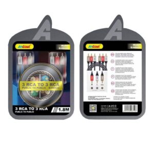Andowl Καλώδιο 3 RCA σε 3 RCA 2.0M Q-HD622 - Cable public to public - sukki.gr