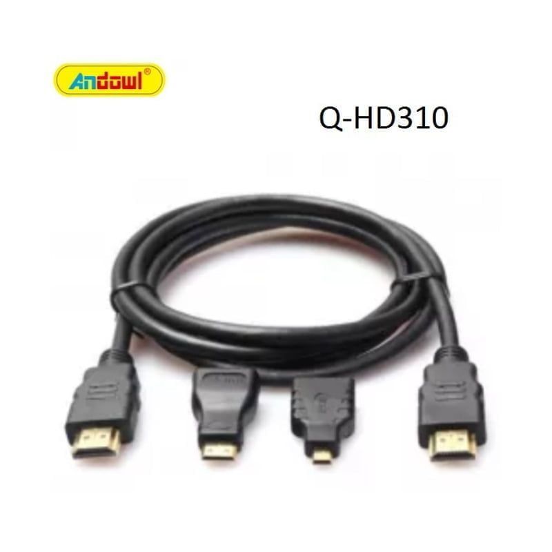Andowl Καλώδιο οθόνης 4K Ultra HD HD310 - Cable HDMI male - HDMI male 1.5m Μαύρο - Image 3