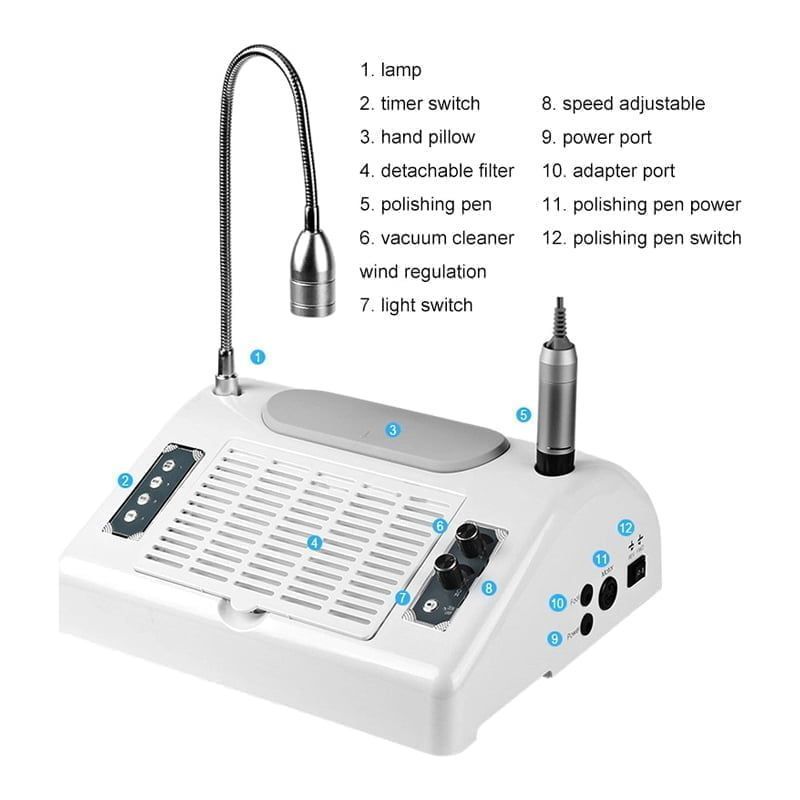 Salon Expert 5 in 1 BQ-777 Τροχός Νυχιών Ρεύματος 30000rpm 80W - Φουρνάκι - Απορροφητήρας - Nail machine - Image 6