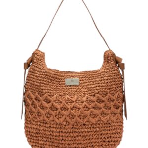 Ψάθινη τσάντα ώμου XY-2638 – Κόκκινο BAG TO BAG - sukki.gr