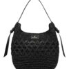 Ψάθινη τσάντα ώμου XY-2638 – Μαύρο BAG TO BAG - sukki.gr