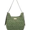 Ψάθινη τσάντα ώμου XY-2638 – Πράσινο BAG TO BAG - sukki.gr