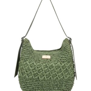 Ψάθινη τσάντα ώμου XY-2638 – Πράσινο BAG TO BAG - sukki.gr