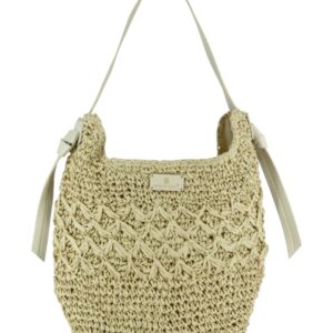 Ψάθινη τσάντα ώμου XY-2638 – Μπέζ BAG TO BAG - sukki.gr