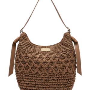 Ψάθινη τσάντα ώμου XY-2638 – Καφέ BAG TO BAG - sukki.gr