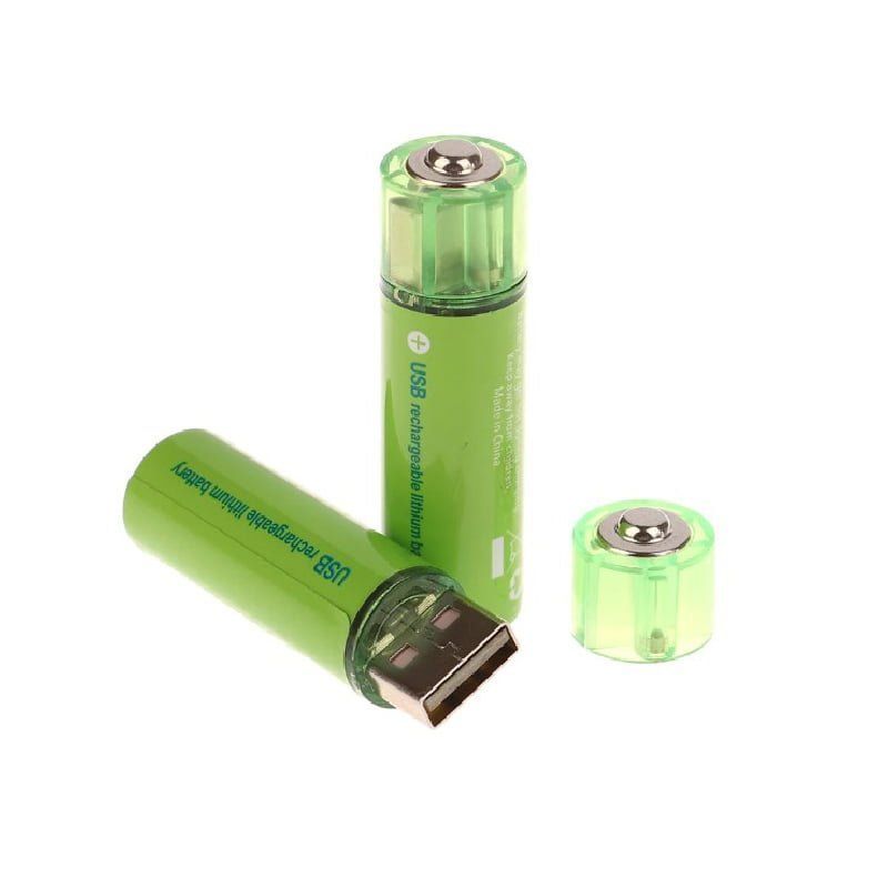 Επαναφορτιζόμενη μπαταρία USB Λιθίου Νi-AA 1.5V - 2000mAh - 2 τεμάχια - USB Rechargeable Battery - Image 5