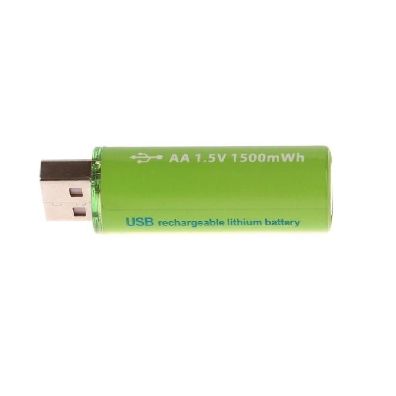 Επαναφορτιζόμενη μπαταρία USB Λιθίου Νi-AA 1.5V - 2000mAh - 2 τεμάχια - USB Rechargeable Battery - Image 4
