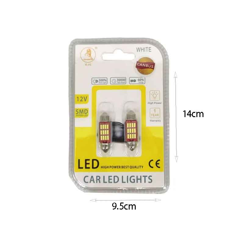 EJC Λάμπες Αυτοκινήτου Canbus LED 12V 36mm 2τμχ ψυχρό φως 4014-36-12SMD- LED light - Image 3