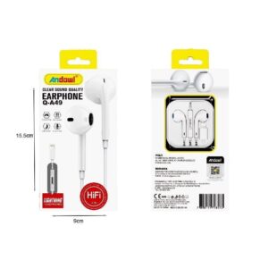 Alternative view of Andowl Ενσύρματα Ακουστικά με Σύνδεση Lightning Q-A49 - Clear Sound Earphone