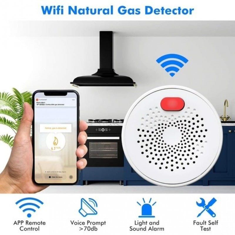 Andowl Q-MQ25 Ανιχνευτής Διαρροής Γκαζιού Πρίζας - WiFi Combusitible Gas Detector - Image 3