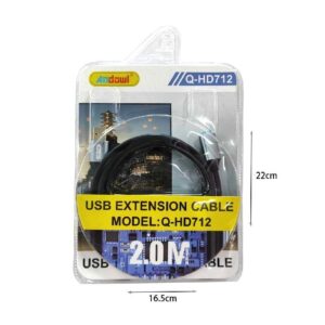 Alternative view of Andowl Καλώδιο Προέκτασης USB 2.0 2 Μέτρων Q-HD712 - USB 2.0 Extension Cable 2 Meters Q-HD712