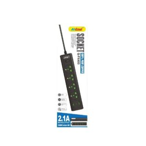 Andowl Πολύπριζο με Αγγλική Πρίζα 4 Θέσεων + 2 USB Θύρες με Διακόπτη Q-PX400 - Socket - sukki.gr