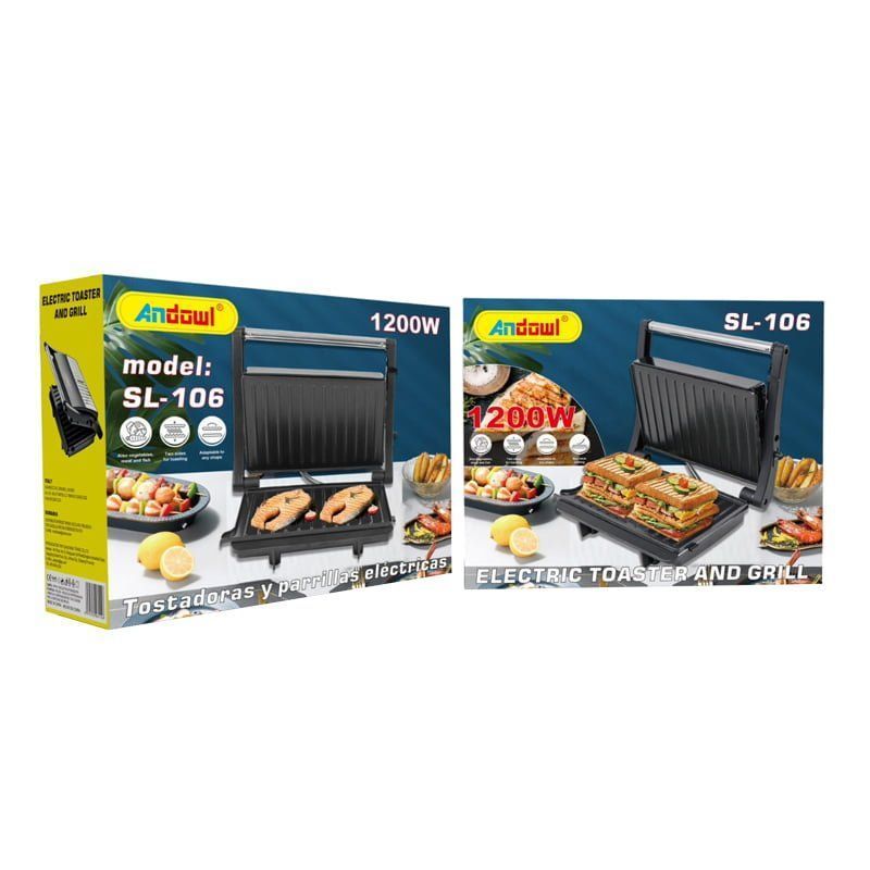 Andowl SL-106 Τοστιέρα Γκριλιέρα 1200W 220V - Electric Toaster & Grill - sukki.gr
