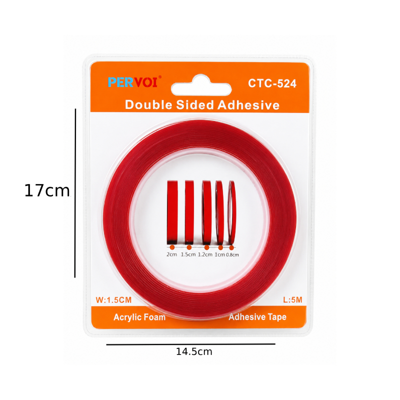 Pervoi Διπλής Όψεως Ταινία Ακρυλικής Κόλλας 1.5cm× 5m CTC-524 – Double-sided adhesive tape - Image 2